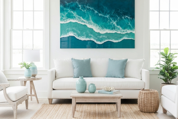 How To Build A Coastal Room Around One Piece Of Wall Art