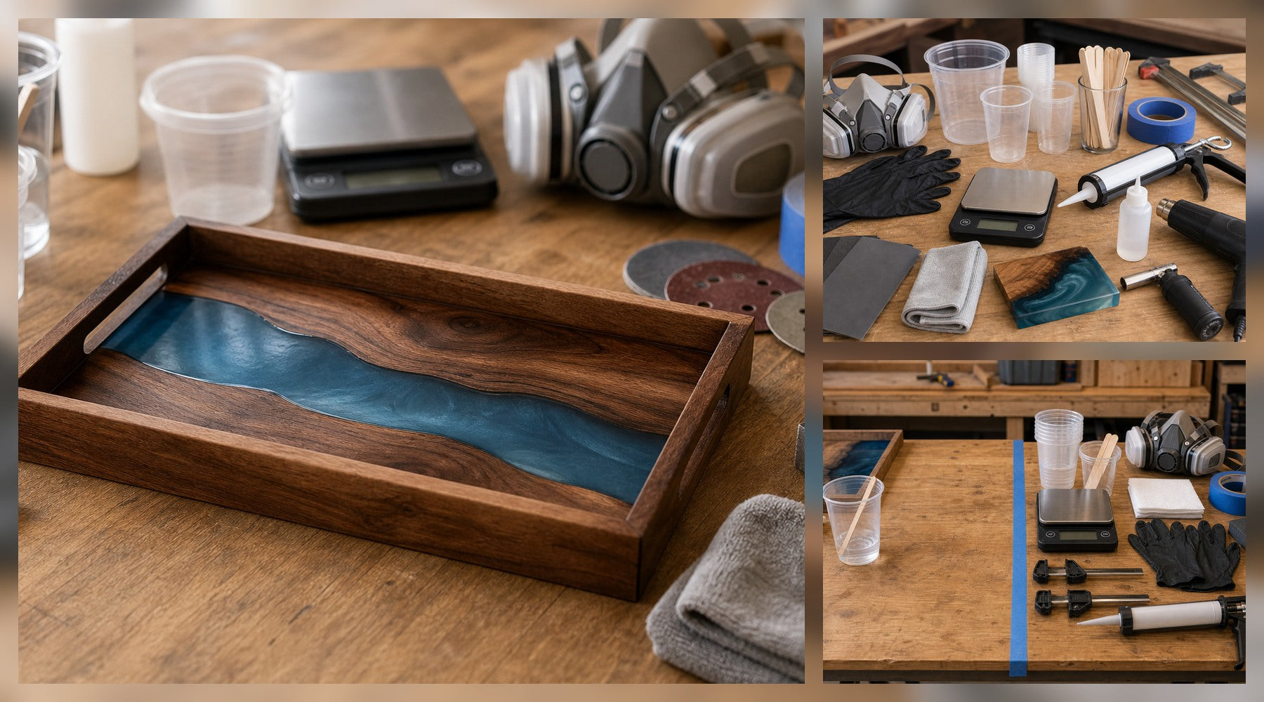 Resin Supplies Checklist for Your First Real Project hero image for a Resin Society guide with realistic resin, epoxy, wood, tools, or finished project details.