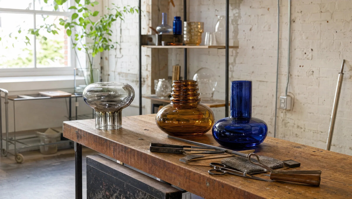 Glass vessels can be considered as individual sculptural decisions.