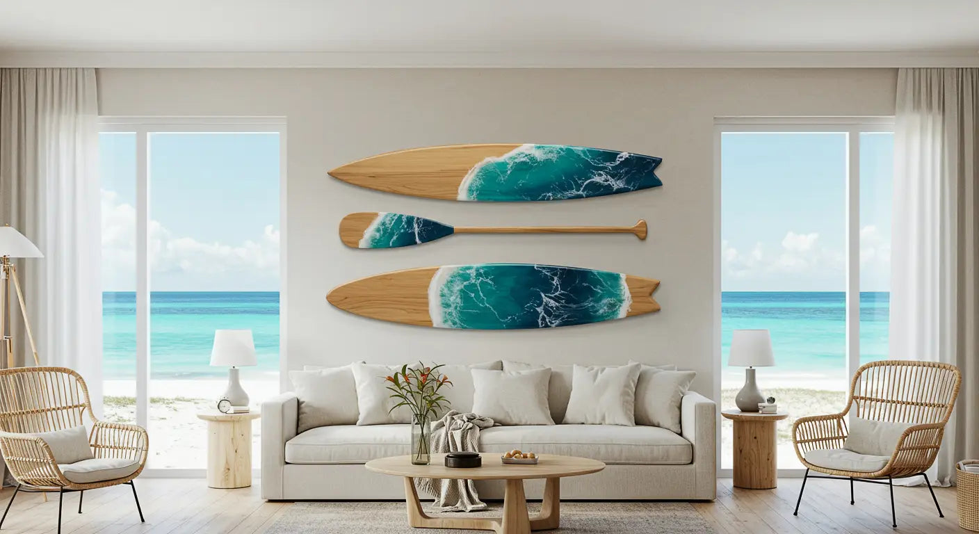 Ocean Resin Surfboard Decor