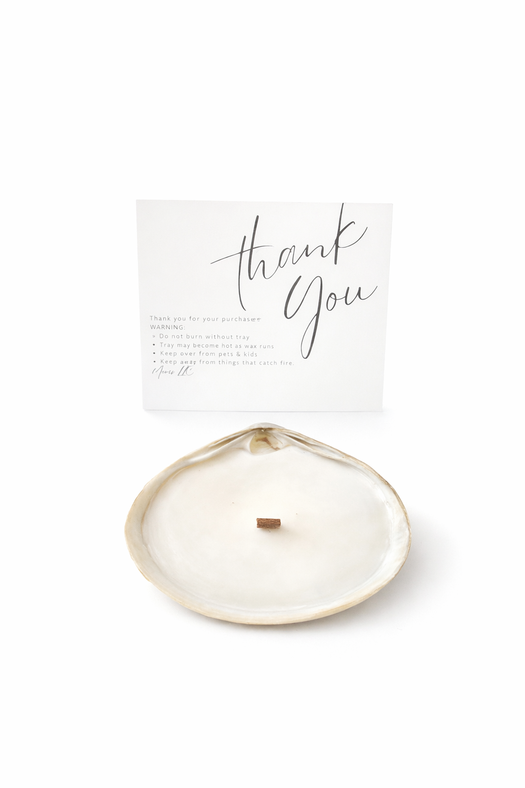 Shell Candles & Vessels featuring Custom Shell Wood Wick Container Candle at Resin Society