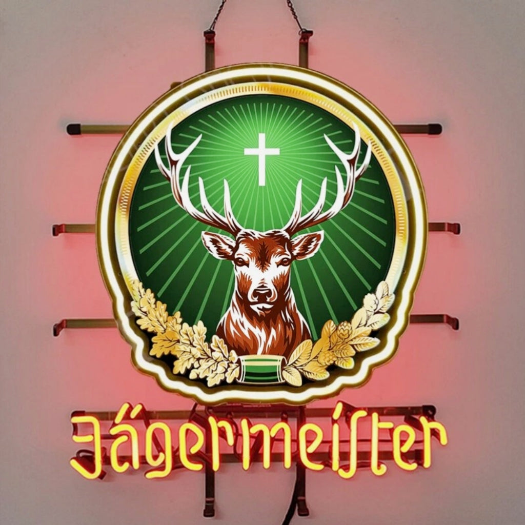 Neon Signs featuring Jagermeister Premium Liqueur Beer Neon Light Sign at Resin Society