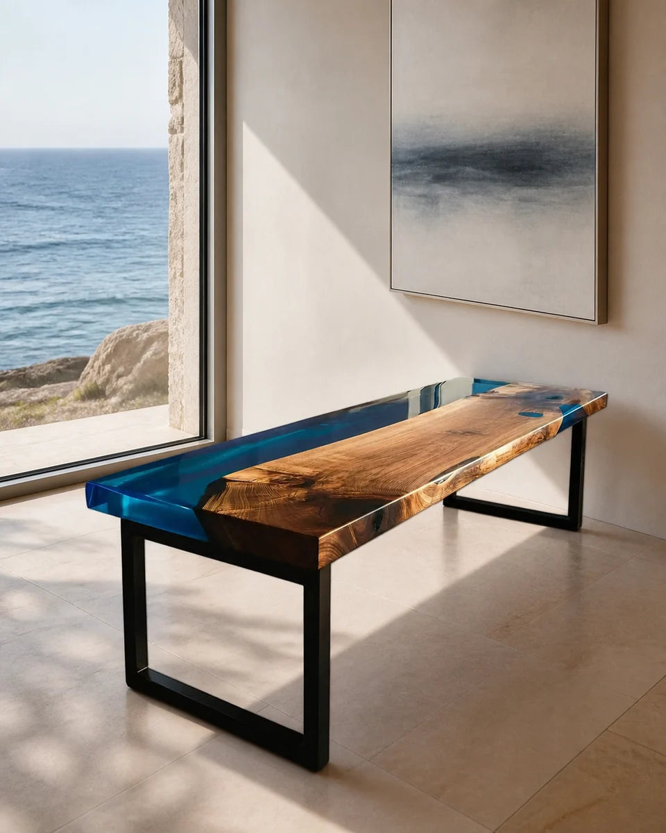 Epoxy Resin Benches styled collection scene at Resin Society