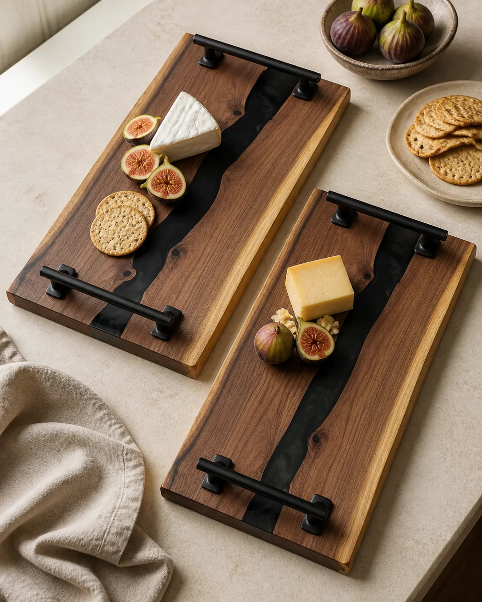 Resin River Charcuterie Boards styled collection scene at Resin Society