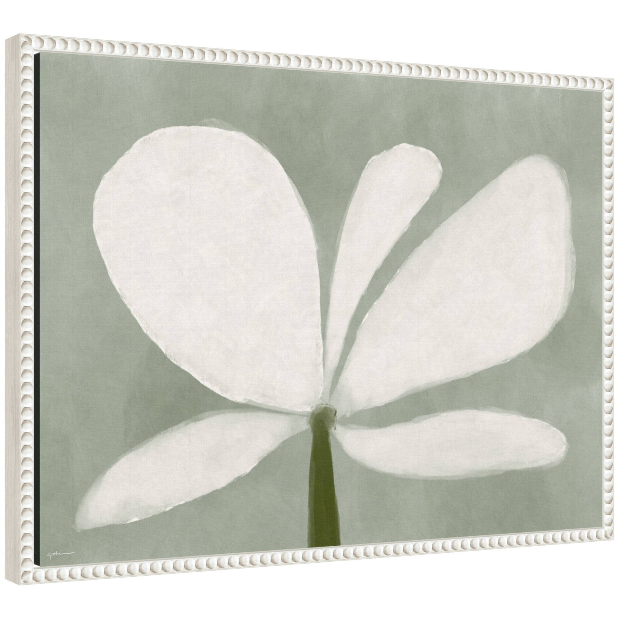 White Floral No.
2 by Gabrielly Guedes Framed Canvas Wall Art Print