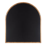 Arch-shaped wall mirror with a natural wood frame, featuring rounded top corners and straight sides, shown against a white background.