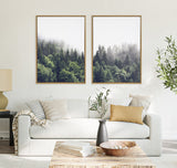 Sylvie Lush Green Forest on a Foggy Day Framed Canvas Set by The