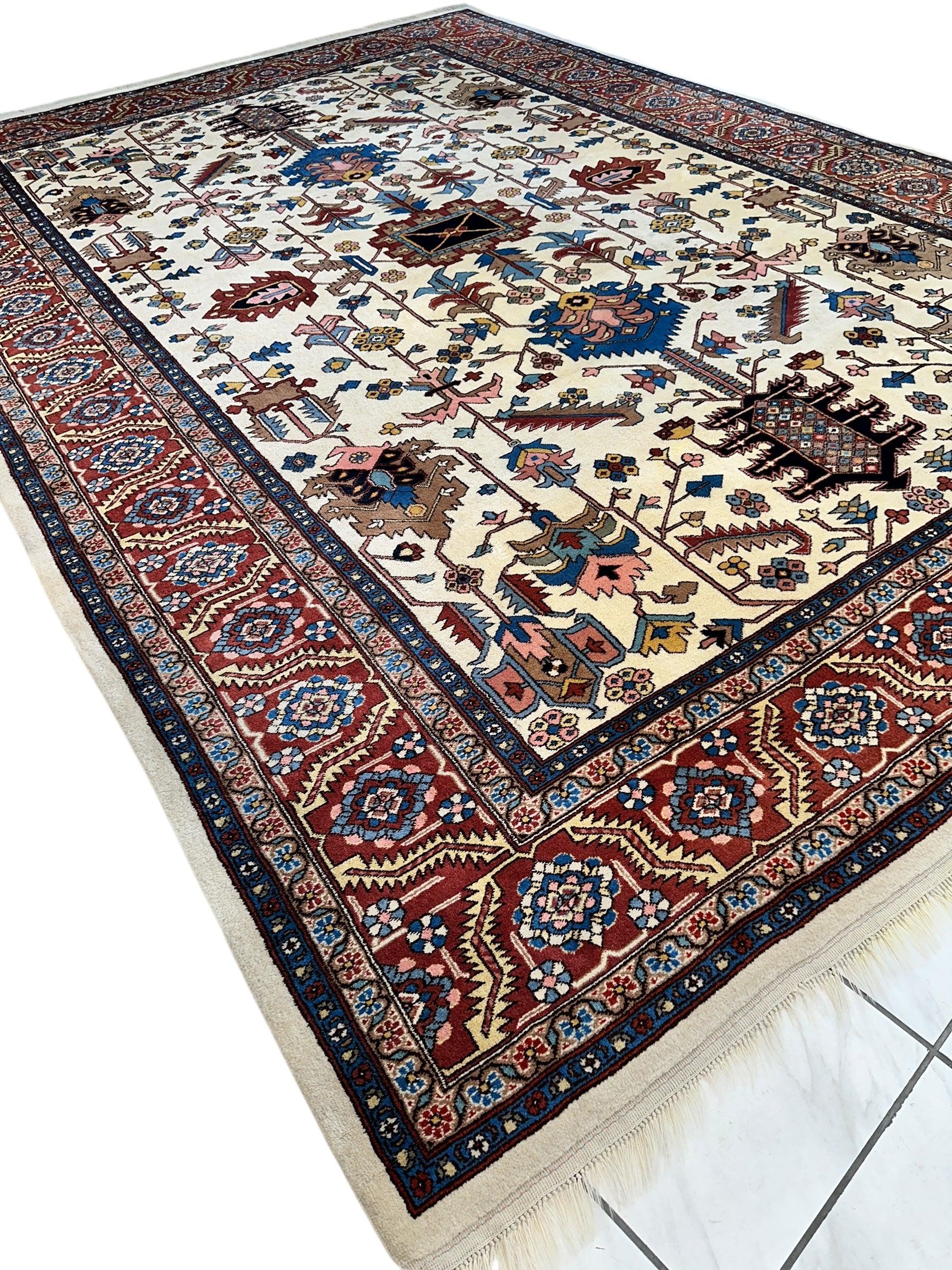 Hand-Knotted Vintage Afghani Serapi Wool Rug – 10'10" x 15'10" – by Rugistan - product image 7 for Resin Society