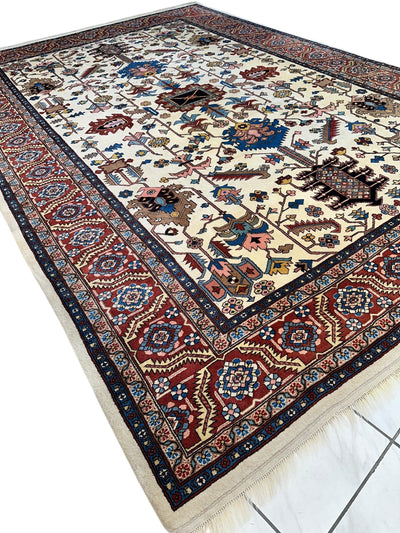 Hand-Knotted Vintage Afghani Serapi Wool Rug – 10'10" x 15'10" – by Rugistan - product image 7 for Resin Society