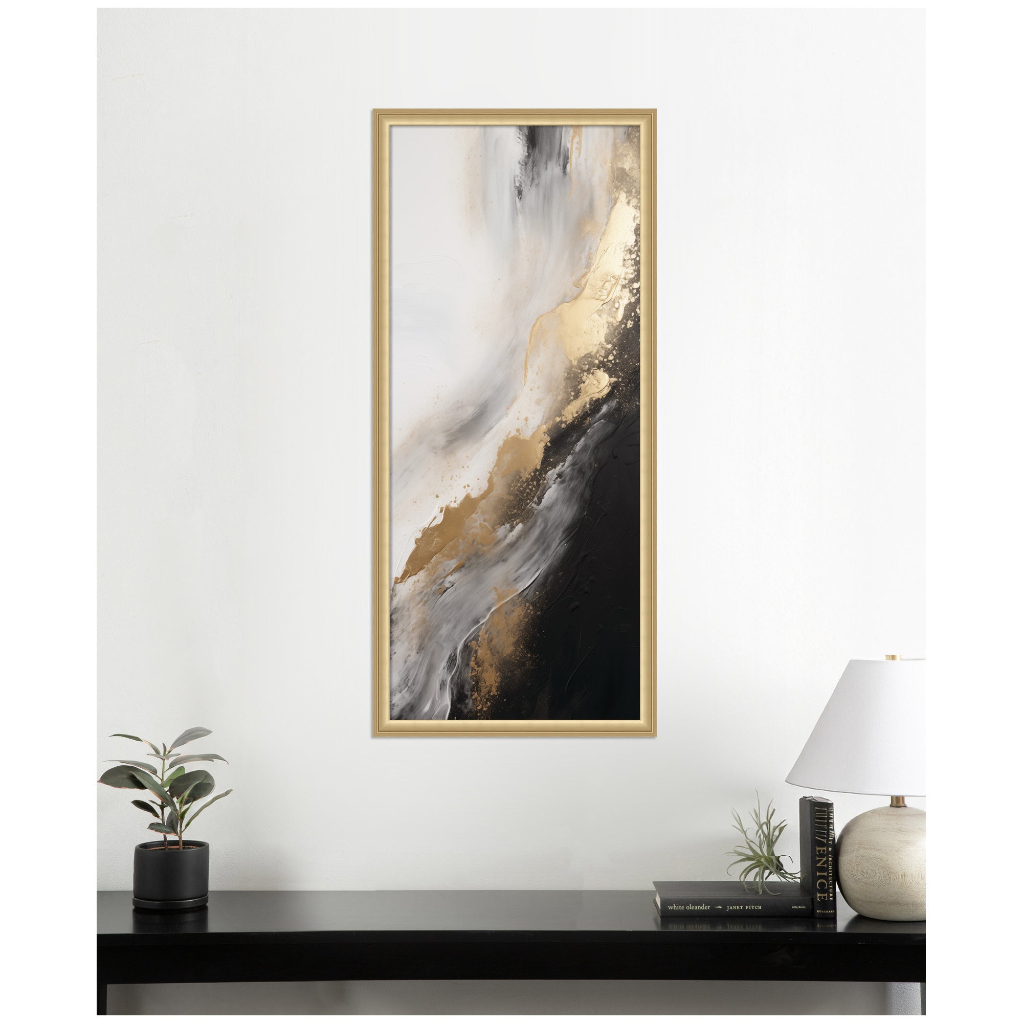 Luxe Drift Modern Glamour Abstract by The Creative Bunch Studio Framed Wall Art Print
