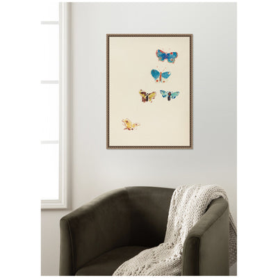 Five Butterflies 1912 Odilion Redon by Nostalgia Prints Framed Canvas Wall Art Print