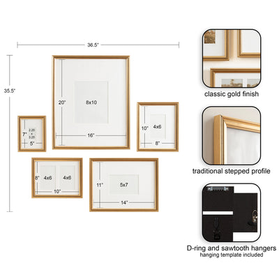 Adlynn 5 Piece Wall Picture Frame Set