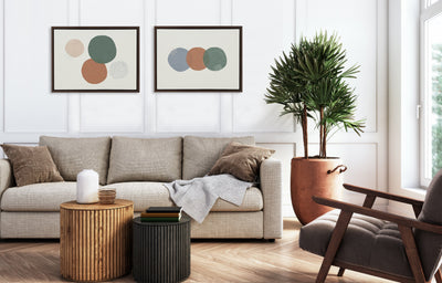 Sylvie Abstract Soft Circles Part 1 and 2 Framed Canvas Set by by kateandlaurel - product image 6 for Resin Society