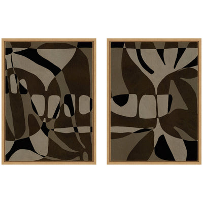 Sylvie Contour 1 and 2 Framed Canvas Art Set by Shatha Al Dafai