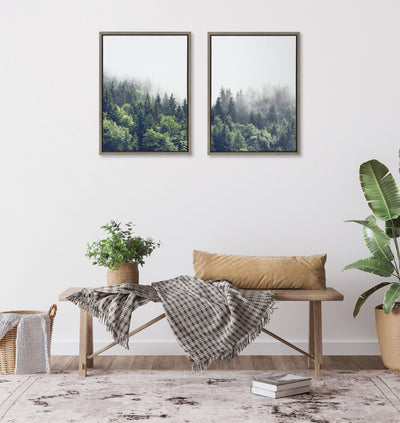Sylvie Lush Green Forest on a Foggy Day Framed Canvas Set by The by kateandlaurel - product image 18 for Resin Society