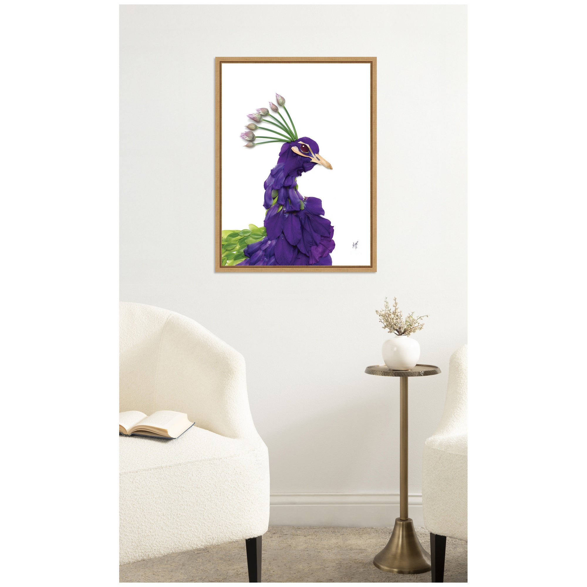 Peacock by Madeline Jeppesen Framed Canvas Wall Art Print