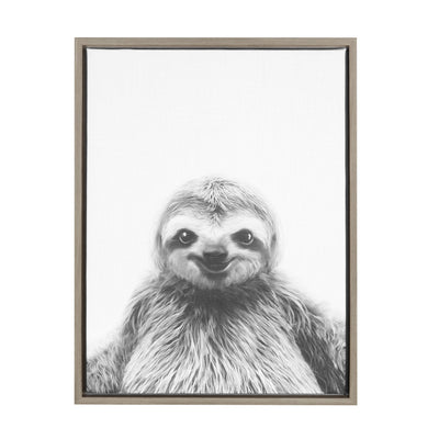 Sylvie Sloth Framed Canvas by Simon Te Tai