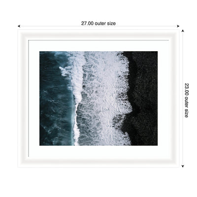 Framed Art Ocean Waves on the Black Beach in Iceland by Michael Schauer