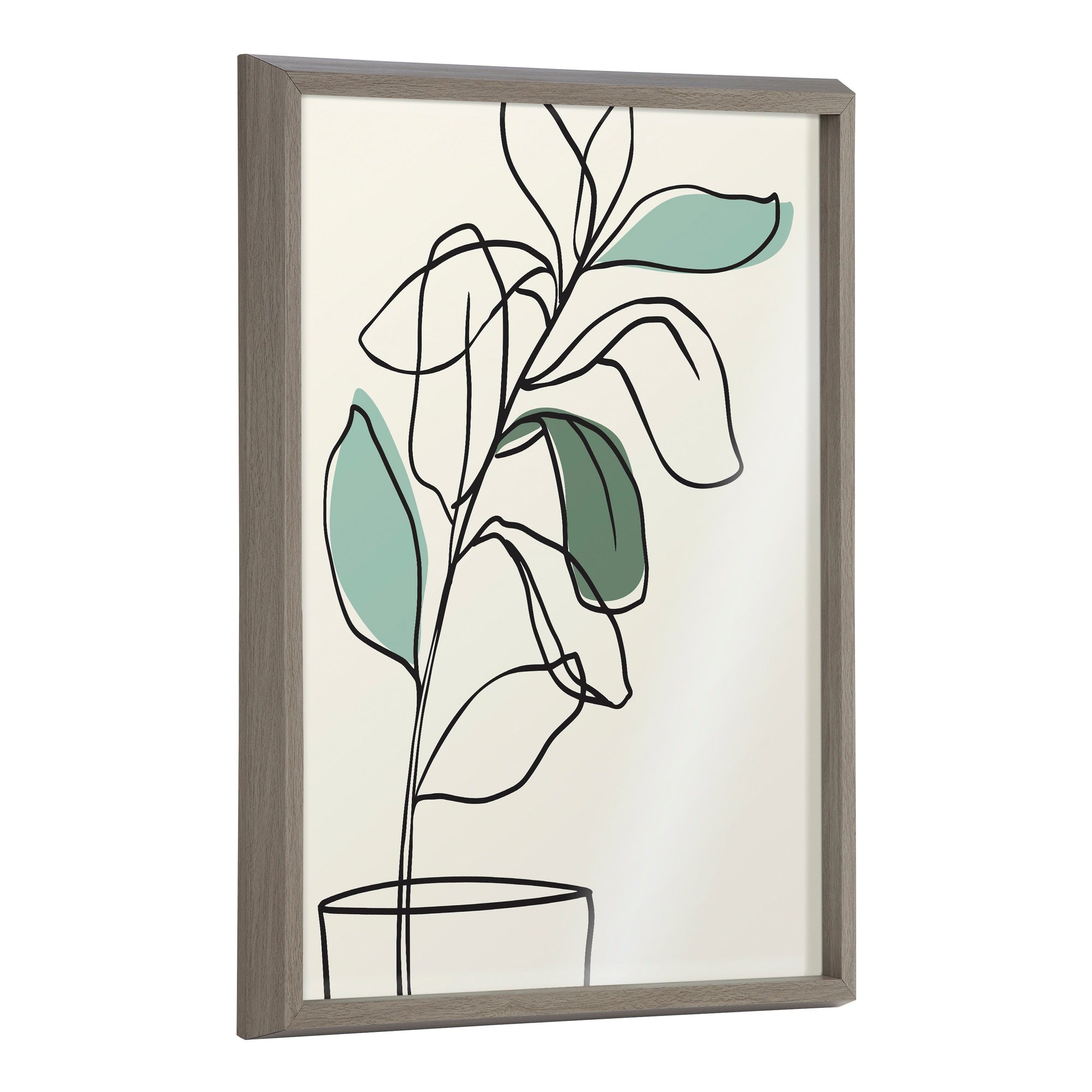 Blake Tranquil Fiddle Leaf Framed Printed Glass by Elizabeth Silver by kateandlaurel - main product image for Resin Society