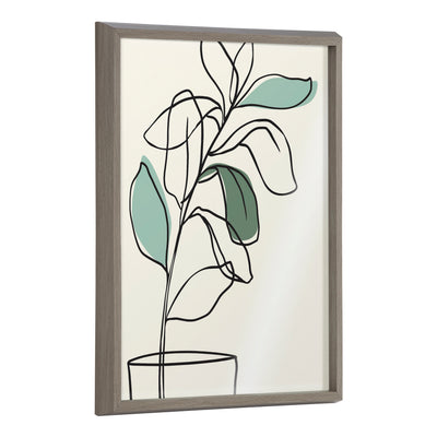 Blake Tranquil Fiddle Leaf Framed Printed Glass by Elizabeth Silver by kateandlaurel - main product image for Resin Society