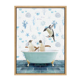 Sylvie Penguins In Under the Sea Bath Framed Canvas by kateandlaurel - product image 11 for Resin Society