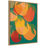 Spring Citrus 2 by Alicia Bock, framed canvas wall art print in natural tones showing citrus elements