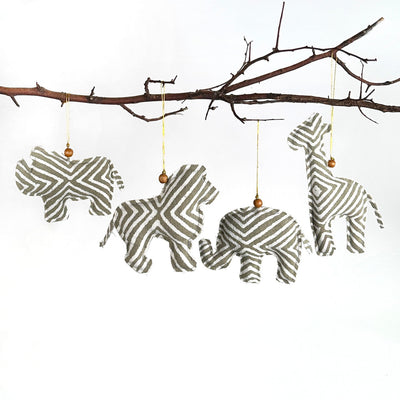 African Animals Ornaments - Set of 4 by Mbare Ltd - main product image for Resin Society