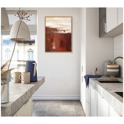 Sylvie Earthen Abstract Framed Canvas by Nikita Jariwala