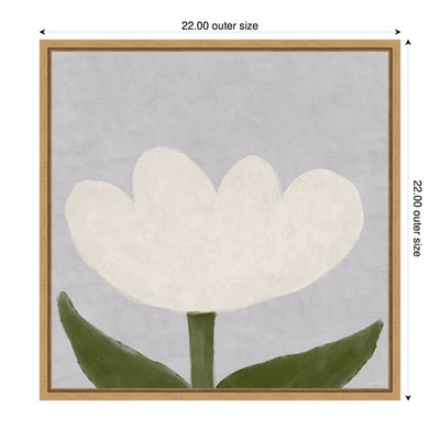 White Tulip by Gabrielly Guedes Framed Canvas Wall Art Print
