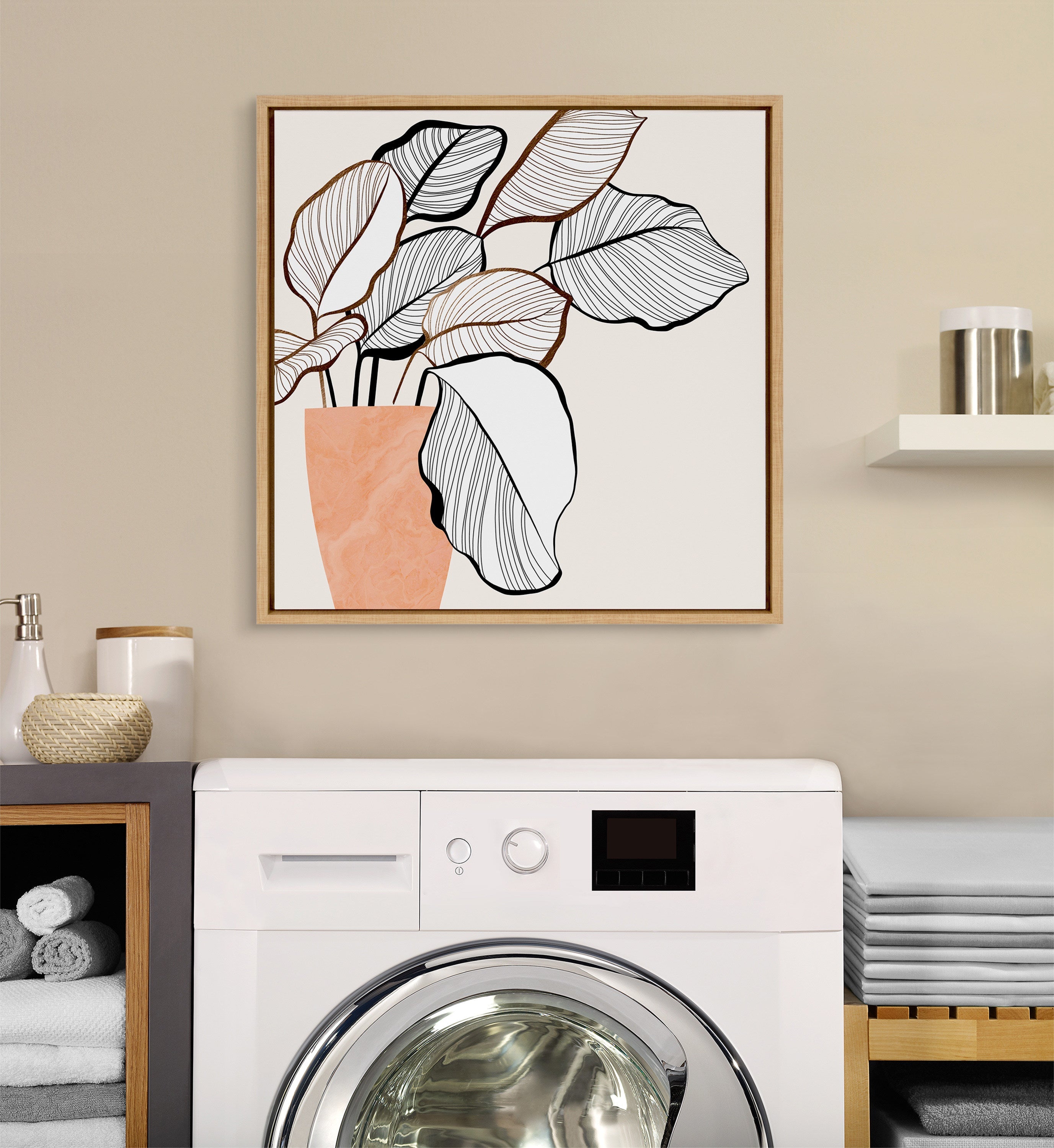 Sylvie Botanical Calathea 4 Framed Canvas by kateandlaurel - product image 7 for Resin Society