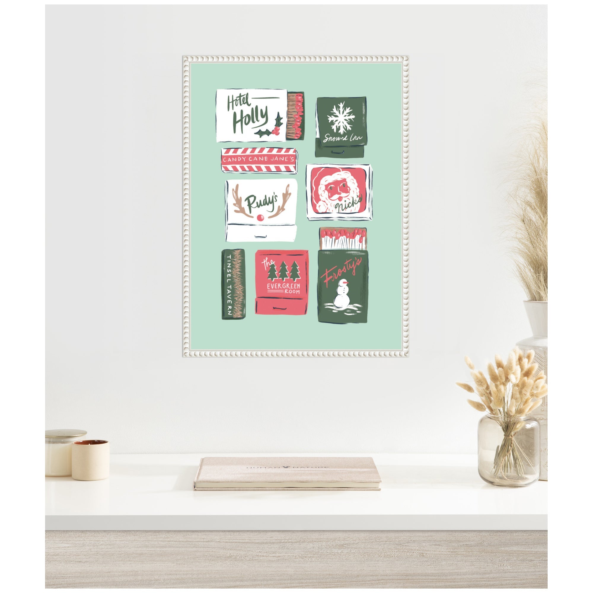 Sylvie Beaded Holiday Matchbooks Framed Canvas by Krissy Mast