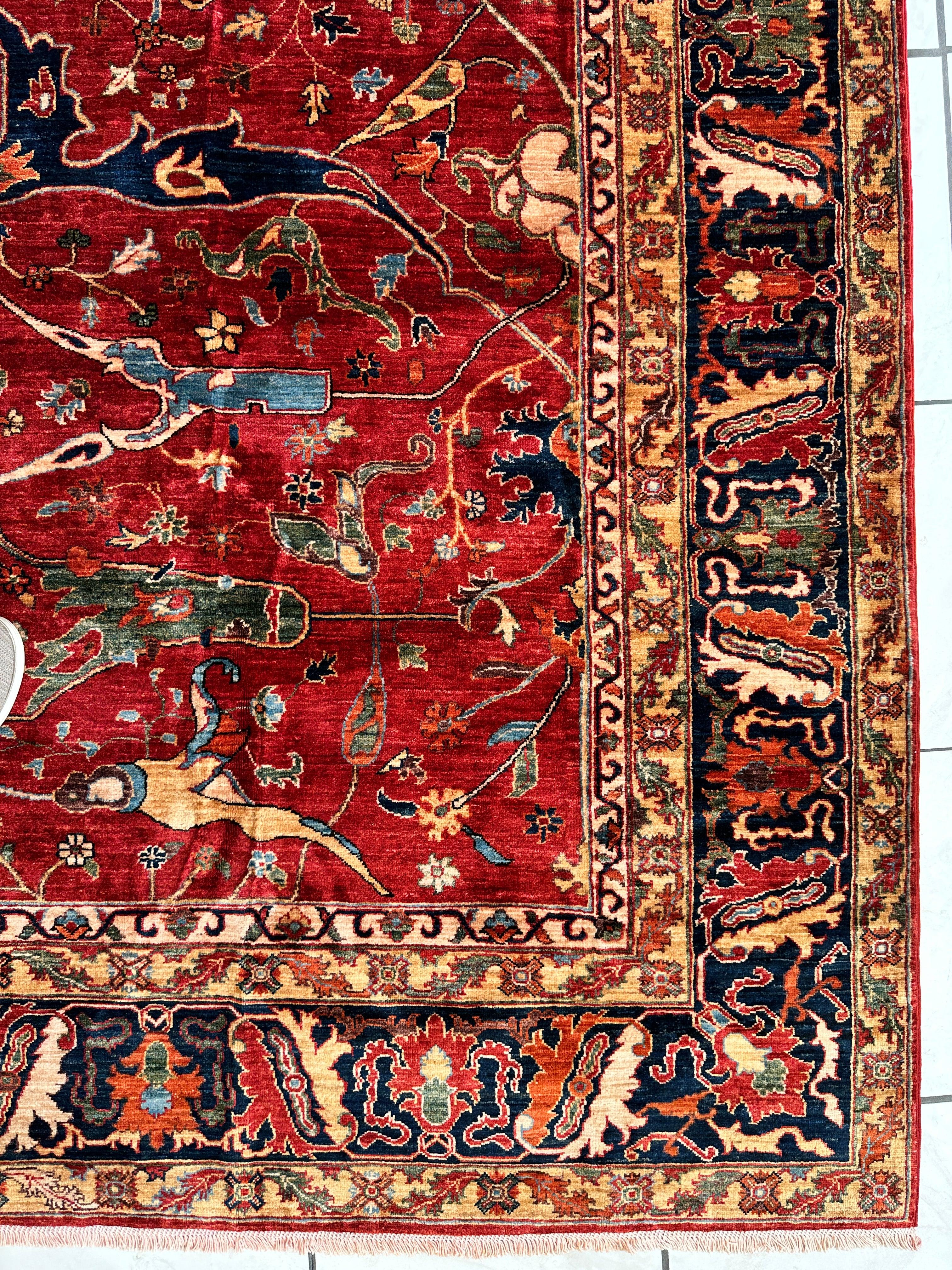Hand-Knotted Afghani Bidjar Wool Rug – 9’x12’6” – Intricate Geometric & by Rugistan - product image 6 for Resin Society