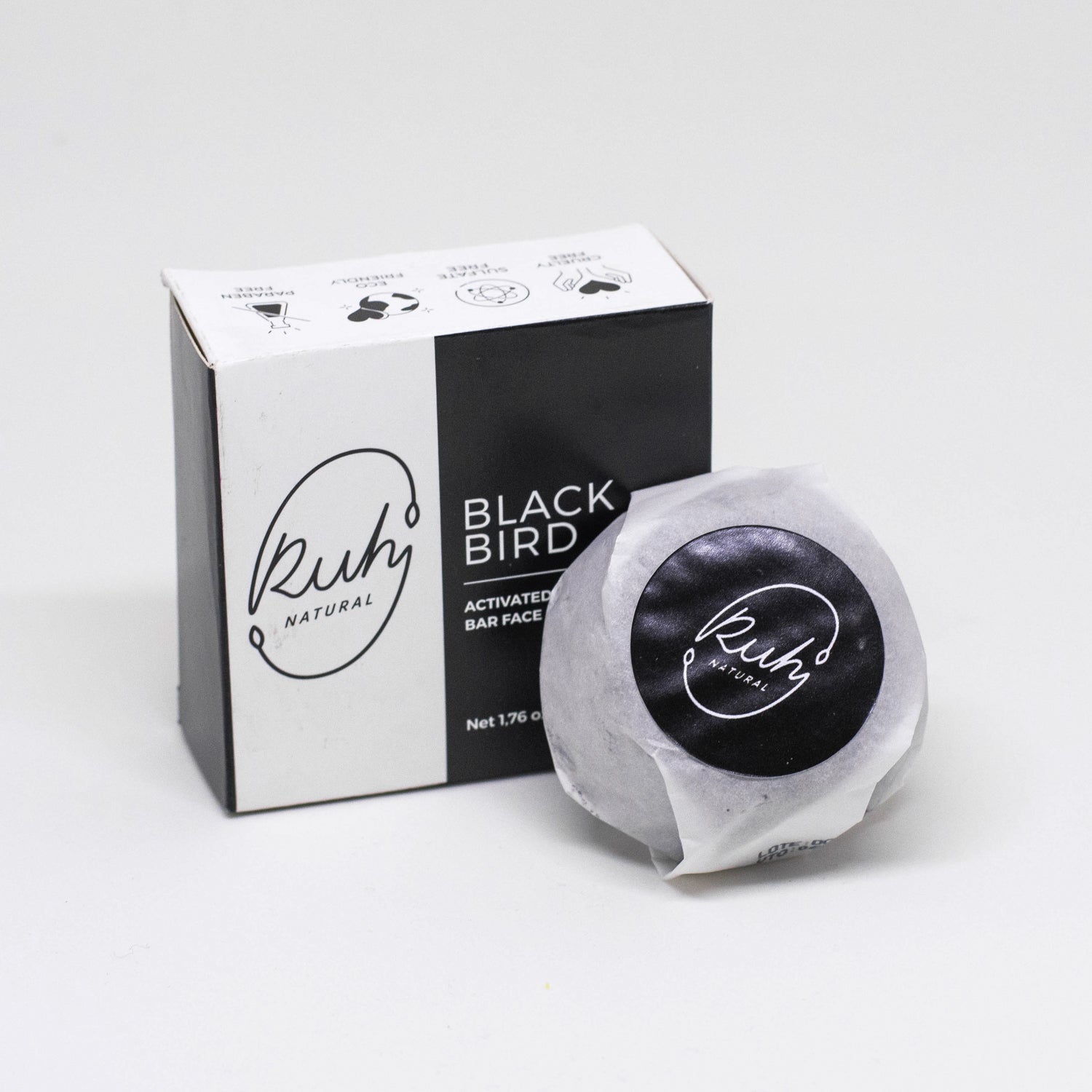 Activated Charcoal Bar Face Soap - Blackbird by Porto Boutique - product image 2 for Resin Society