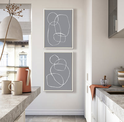 Sylvie Gray Going in Circles Framed Canvas Set by kateandlaurel - product image 14 for Resin Society