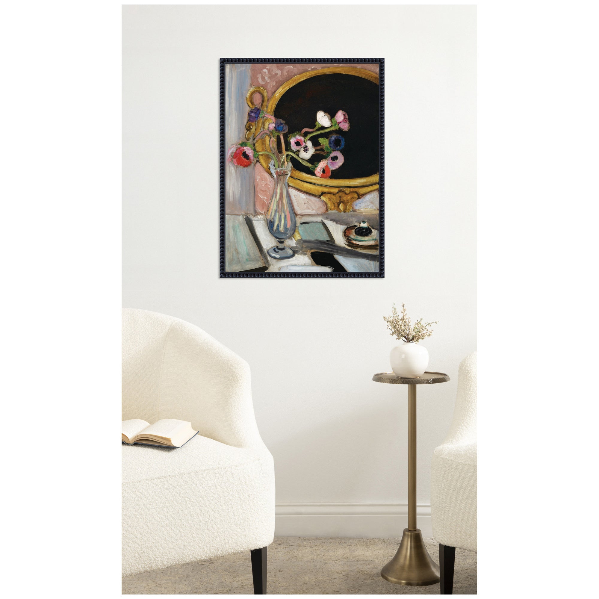 Anemones au miroir noir 1919 Henti Matisse by Nostalgia Prints Framed Canvas Wall Art Print