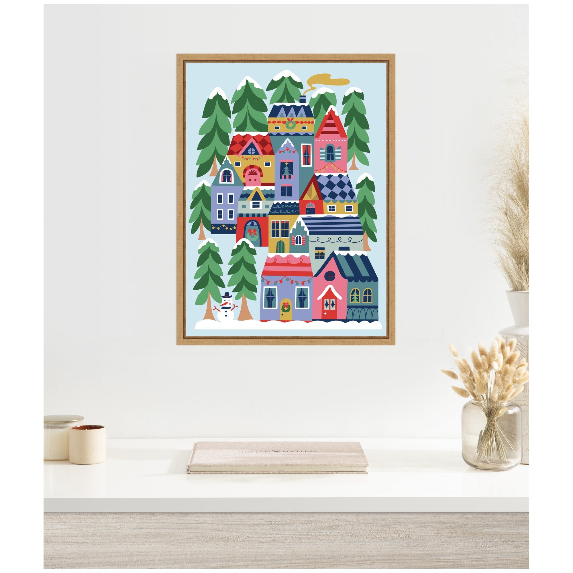 Sylvie Framed Canvas Cozy Houses by Rachel Lee