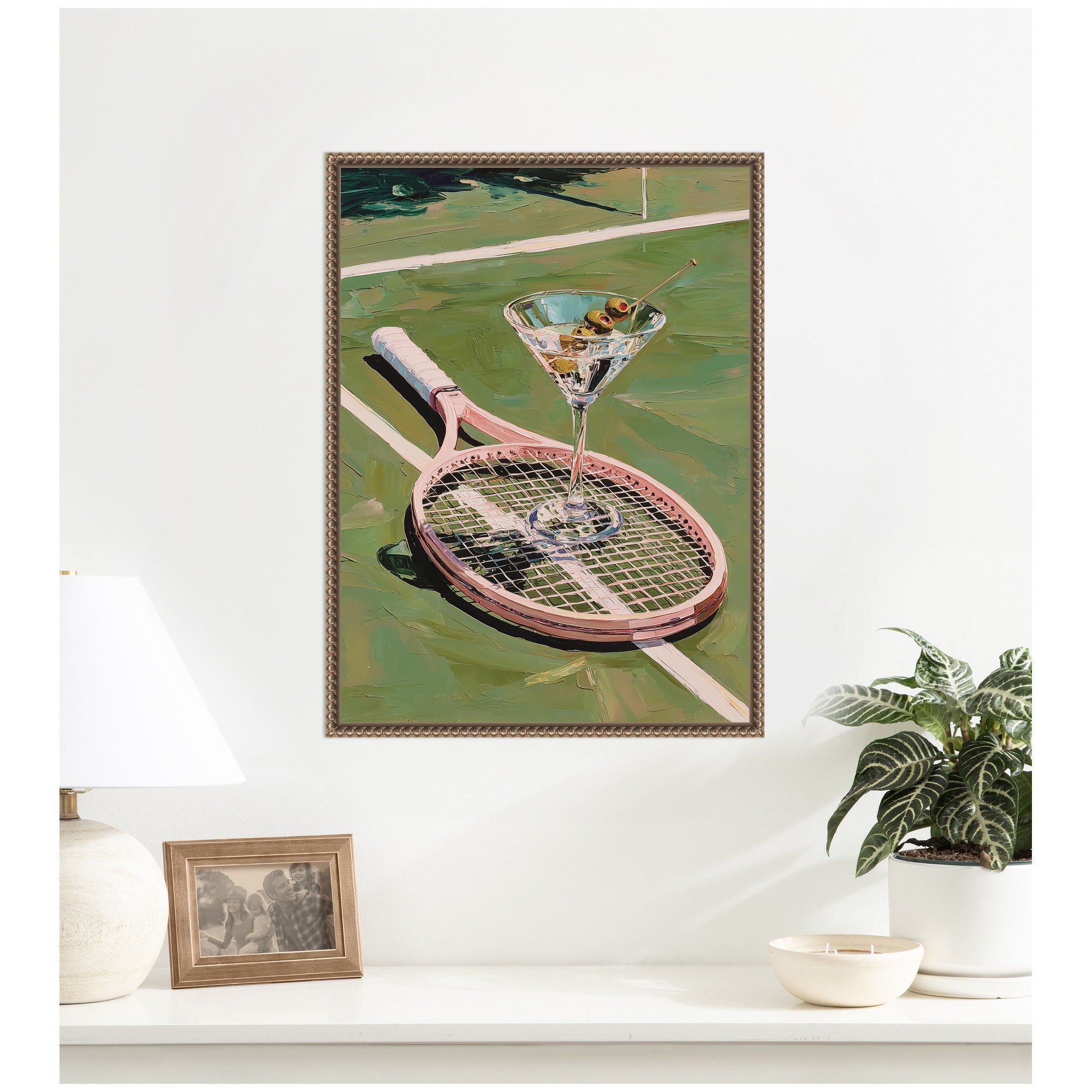 Tennis Martini by Honey Island Studio Framed Canvas Wall Art Print