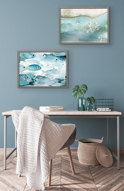 Blake Rocky Shores Framed Printed Glass by kateandlaurel - product image 6 for Resin Society