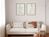 Sylvie Thinking of You Line Art and Sitting Beauty Framed Canvas Set by kateandlaurel - product image 14 for Resin Society