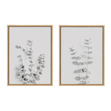 Sylvie Neutral Botanical 3 and 4 Soft White Framed Canvas by kateandlaurel - product image 2 for Resin Society