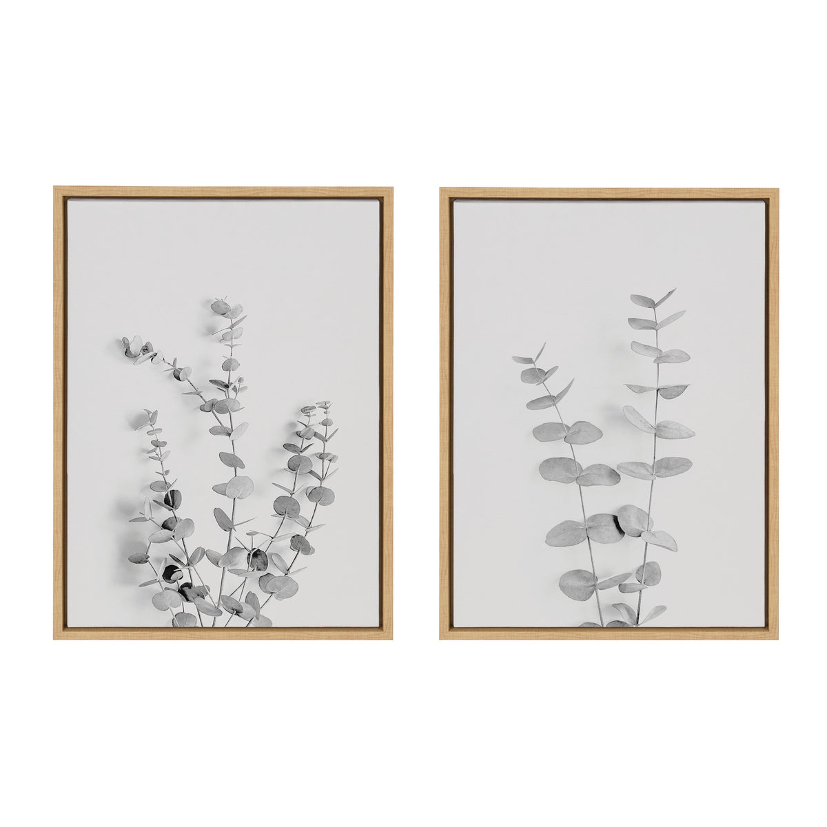 Sylvie Neutral Botanical 3 and 4 Soft White Framed Canvas by kateandlaurel - product image 2 for Resin Society