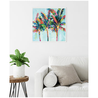 Sylvie Rainbow Coconuts Framed Canvas by Rachel Christopoulos