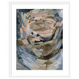 Framed Art Revival Print by Leah Nadeau with swirling brushstrokes in neutral tones set in Oliver White Narrow moulding