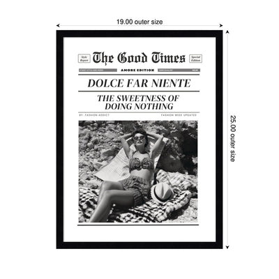 The Good Times Newspaper Dolce Far Niente by Honey Island Studio Framed Wall Art Print