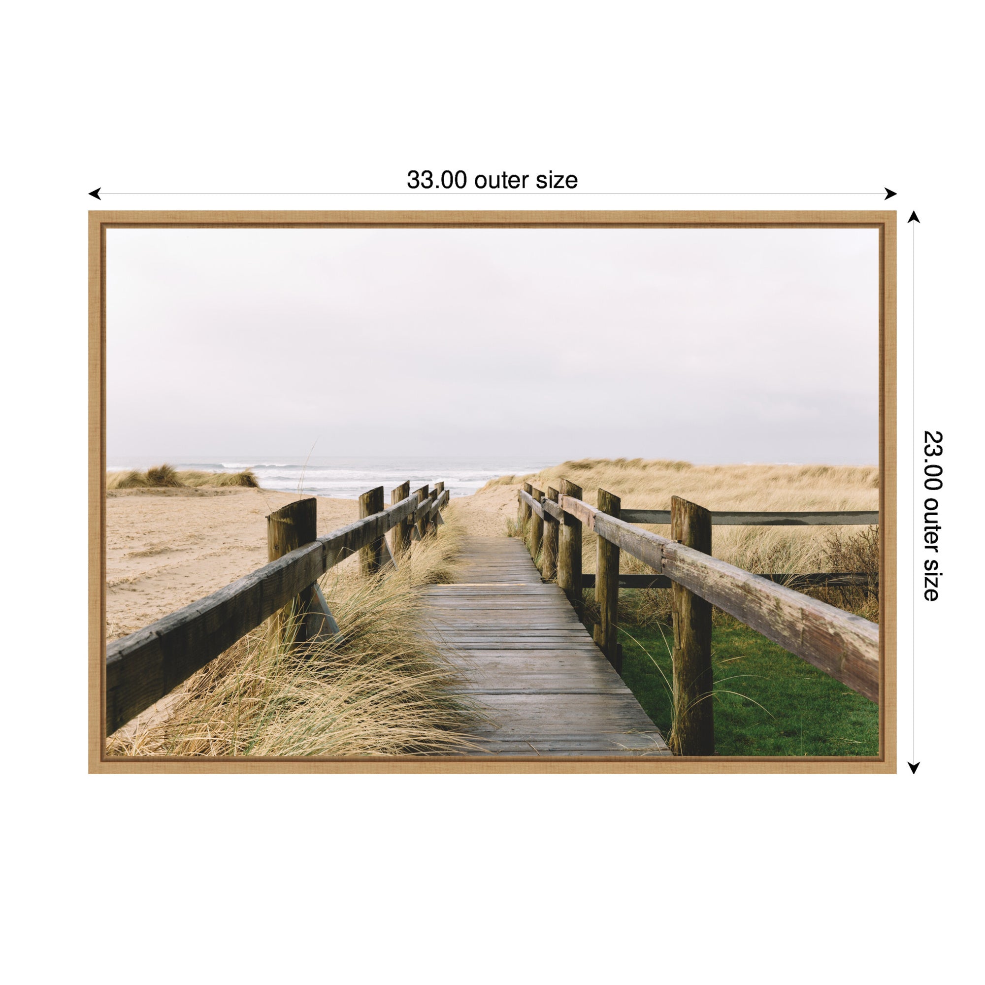 Sylvie Coastal Beach Boardwalk Ocean Landscape Framed Canvas by Patricia Hasz
