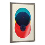 Blake Colorful Records Blue Red Framed Printed Glass by kateandlaurel - main product image for Resin Society