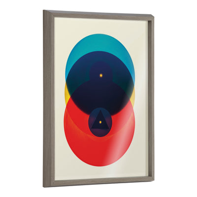 Blake Colorful Records Blue Red Framed Printed Glass by kateandlaurel - main product image for Resin Society