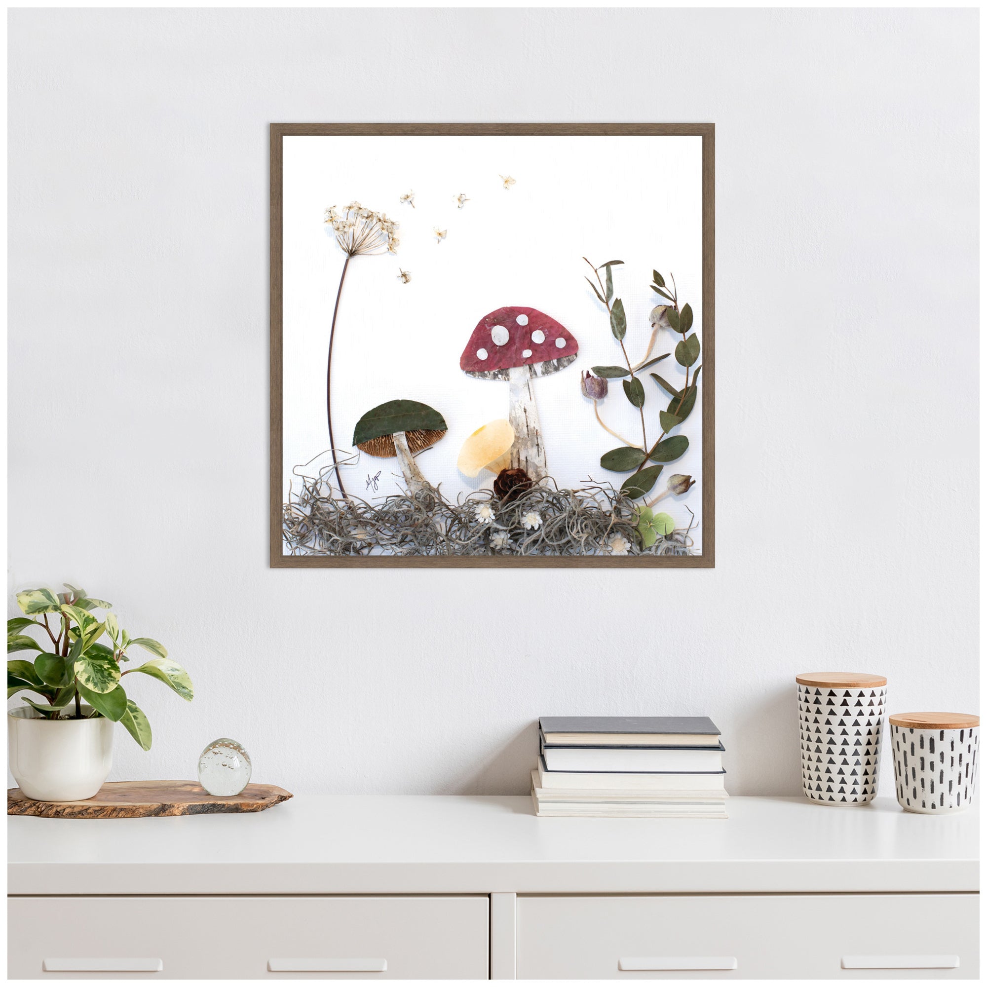 Mushroom No.
2 by Madeline Jeppesen Framed Canvas Wall Art Print