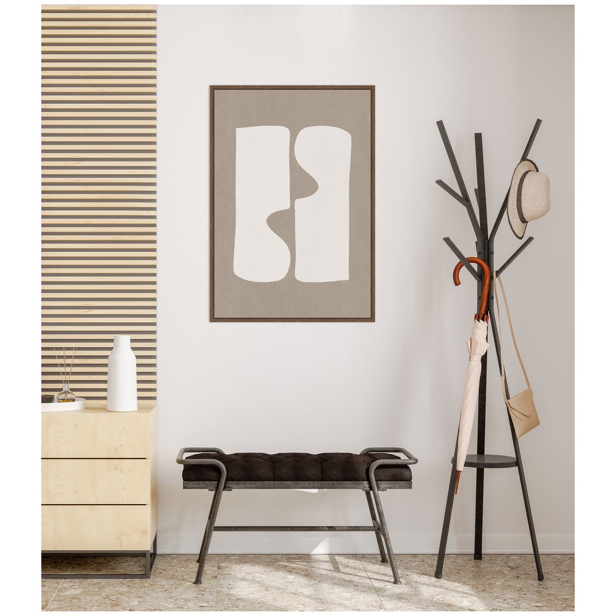 Organic Figures No.
1 by Gabrielly Guedes Framed Canvas Wall Art Print