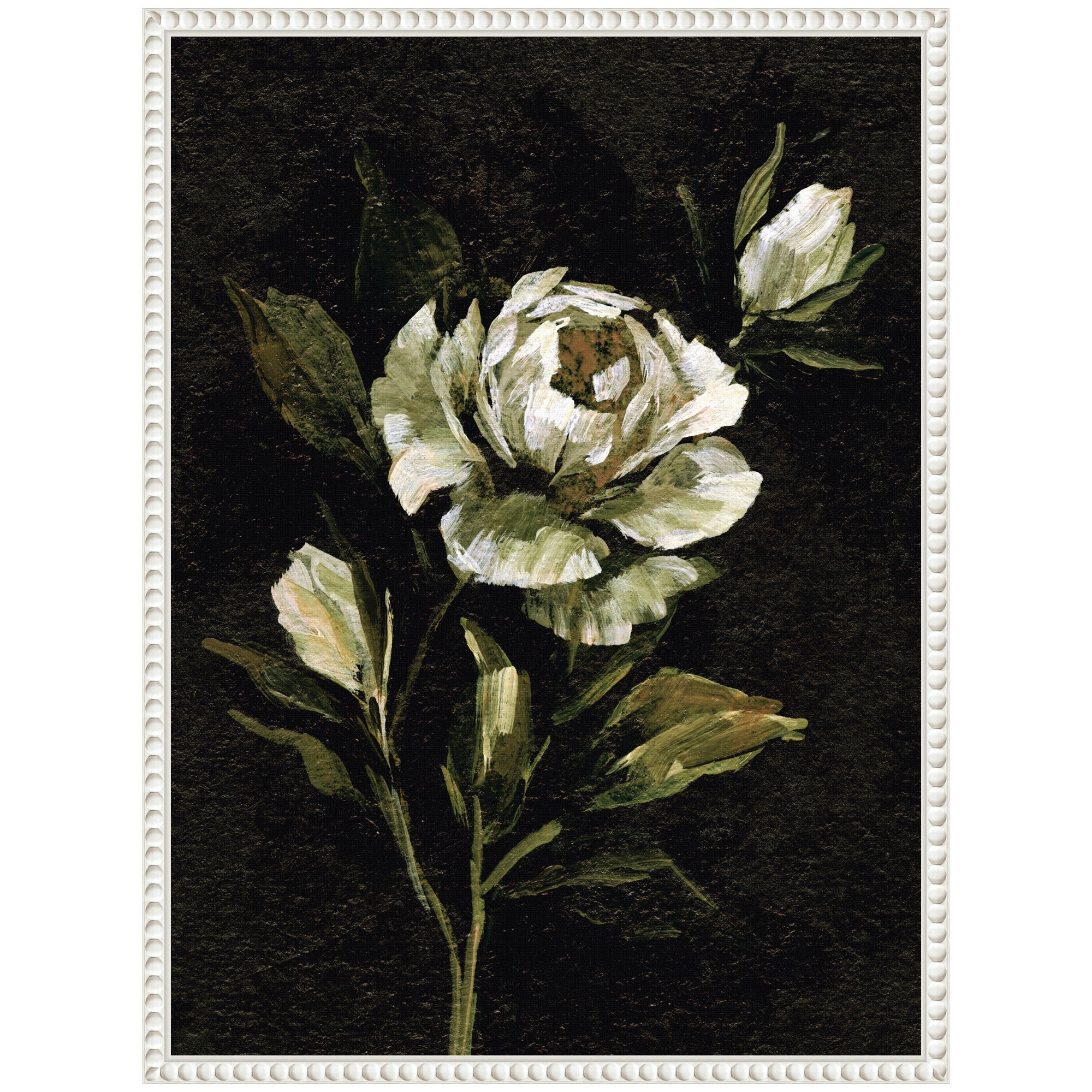 Sylvie Moody Floral 2 Framed Canvas by Annie Quigley